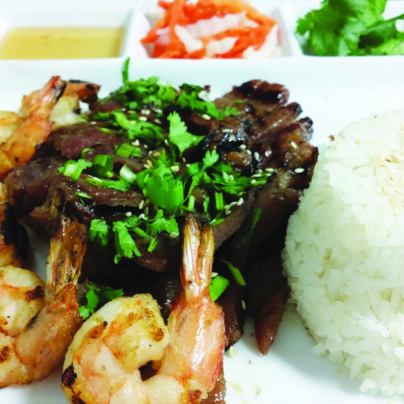 Charbroiled Pork & Shrimp On Rice